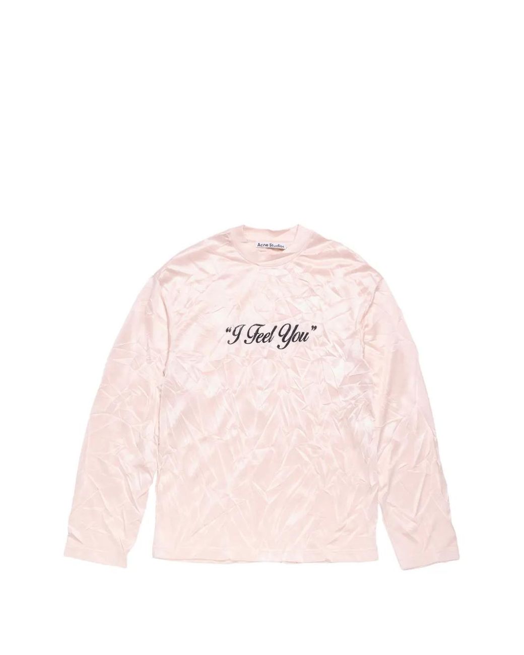 Acne Pink Crinkled Graphic T-Shirt