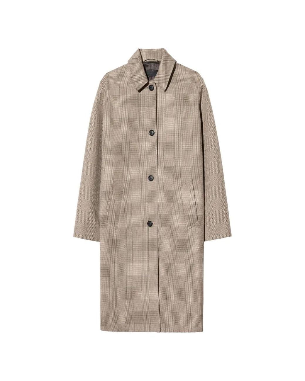 Nili Lotan Natural Watson Plaid Coat