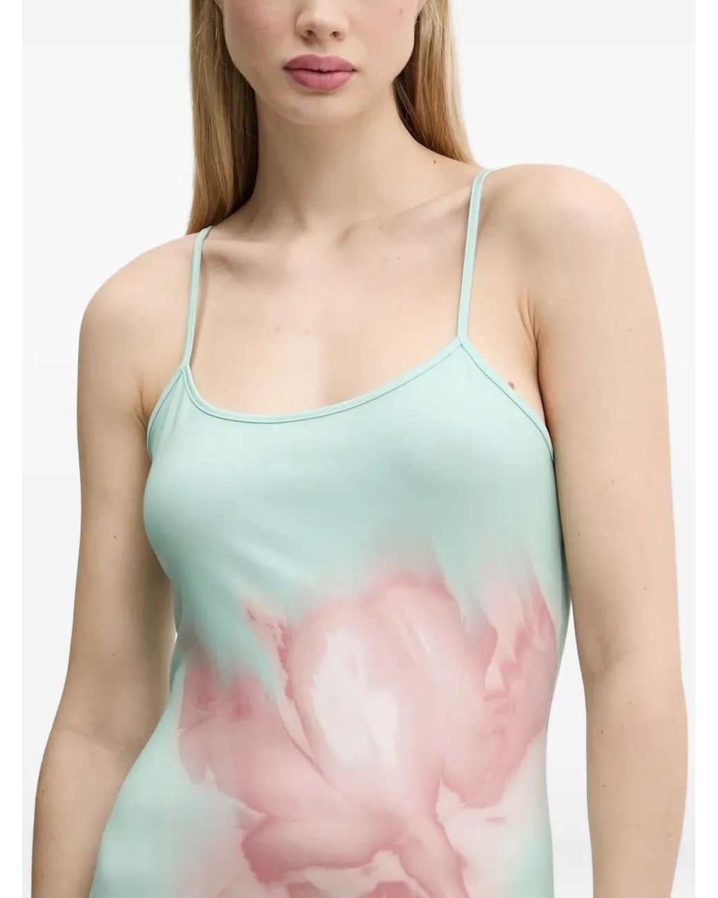 Desigual White Floral-Print Midi Dress