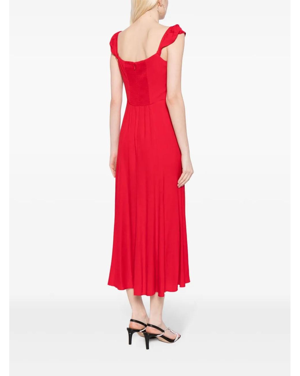 Reformation Midi-Jurk in het Red