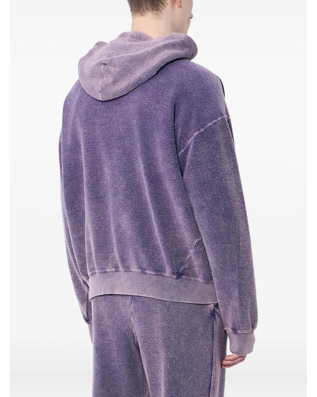 Nomarythm Textile Purple Hand-Dyed Twisted Cotton Sweatshirt for men