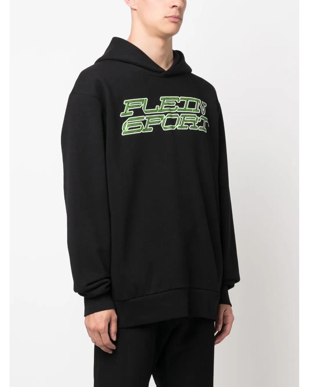 Philipp Plein Black Tiger Logo-Print Hoodie for men