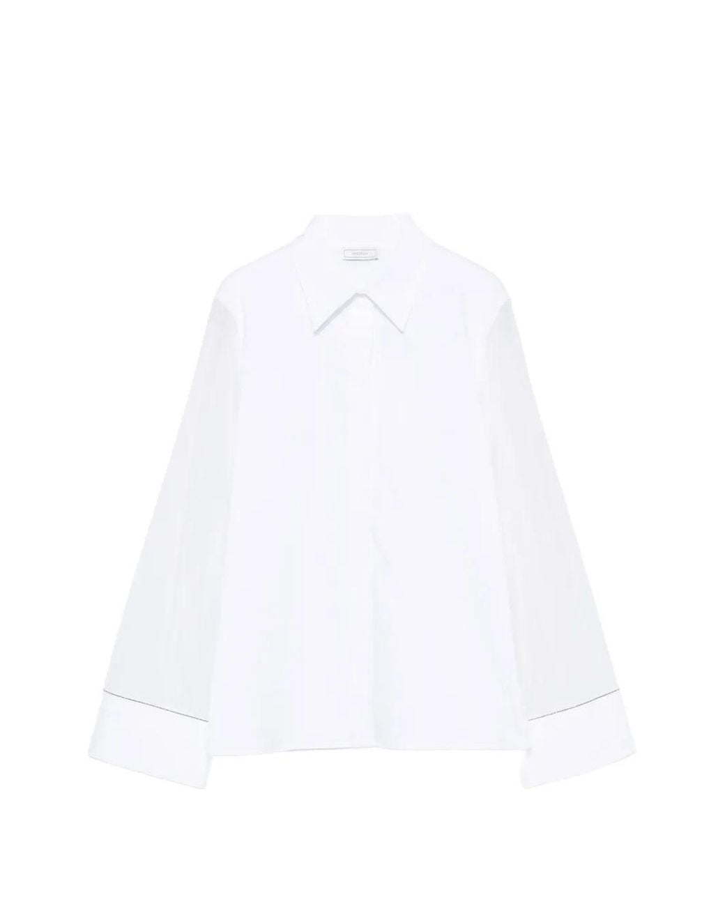 Peserico White Sheer-Sleeves Shirt