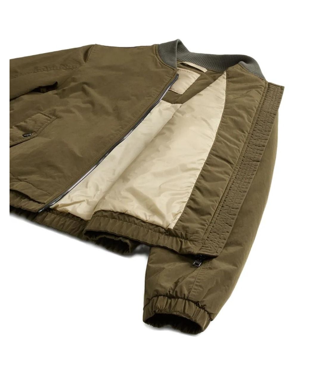 Woolrich Bomberjack Met Geribbelde Manchetten in het Green