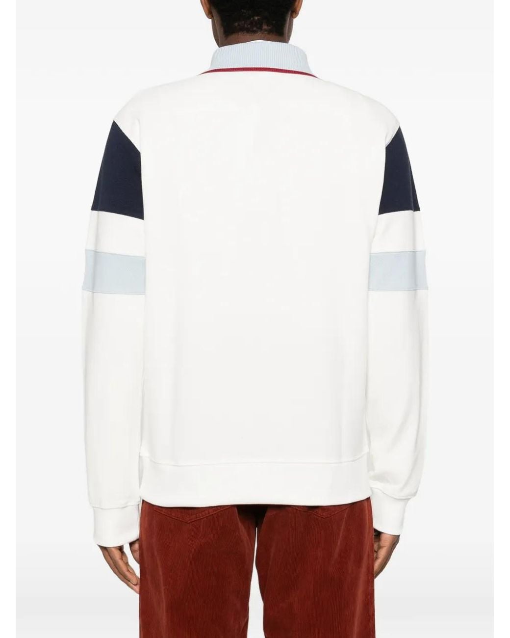 Drole de Monsieur White Long-Sleeves Polo Shirt for men