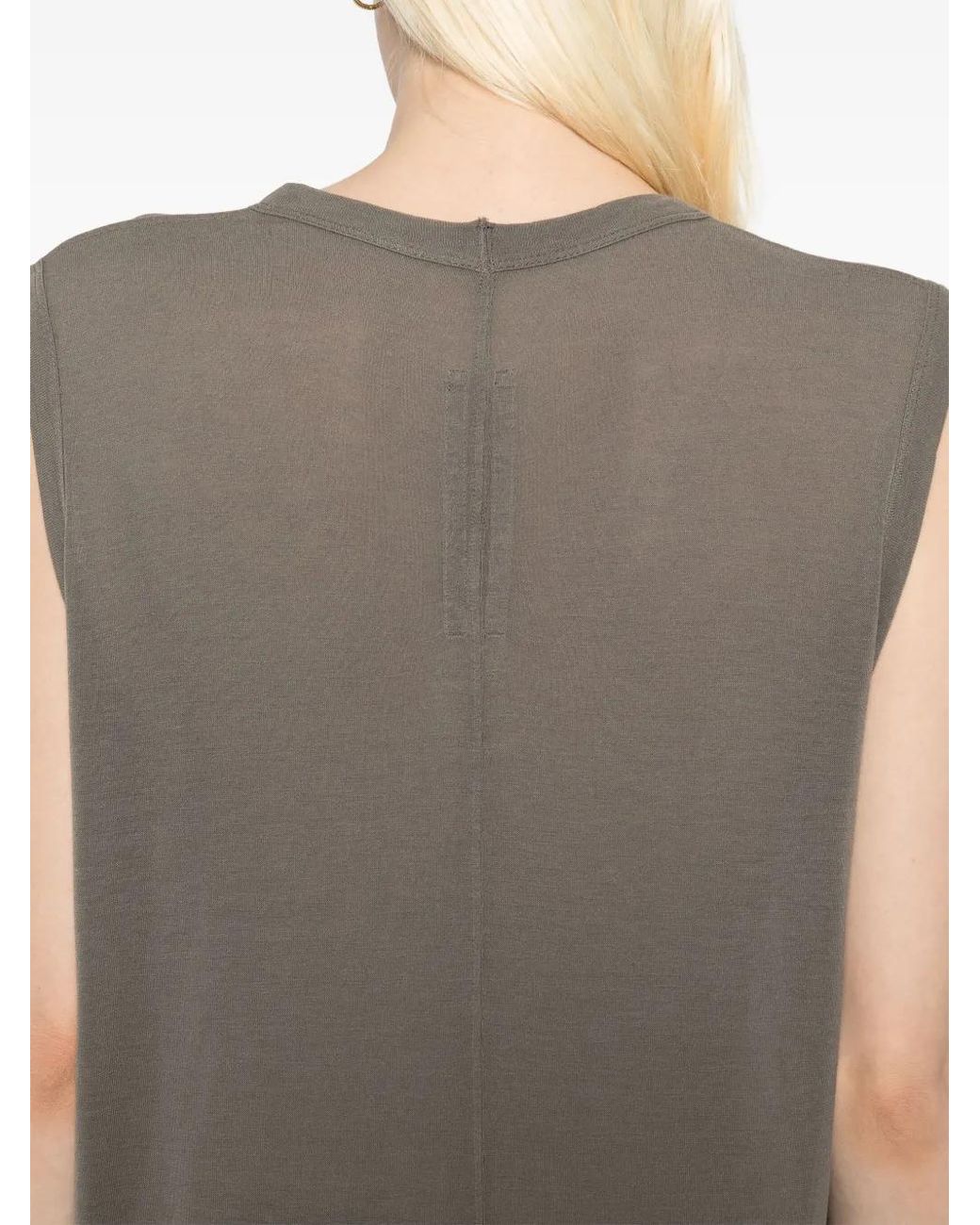 Rick Owens Gray V-Neck Vest