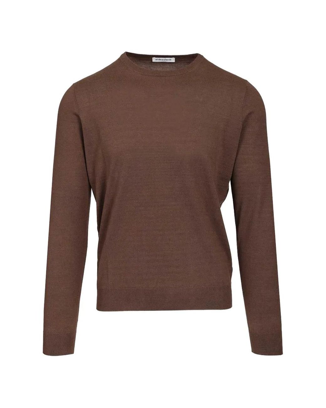 Al Duca D'aosta Brown Ribbed-Trim Long-Sleeve T-Shirt for men