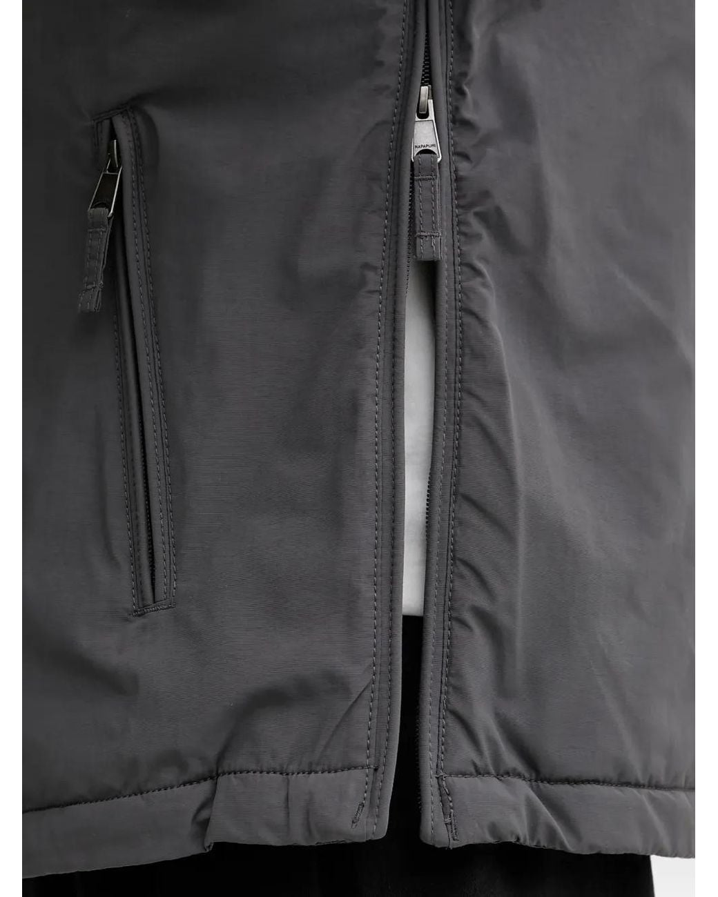 Napapijri Gray Hooded Patch Jacket for men