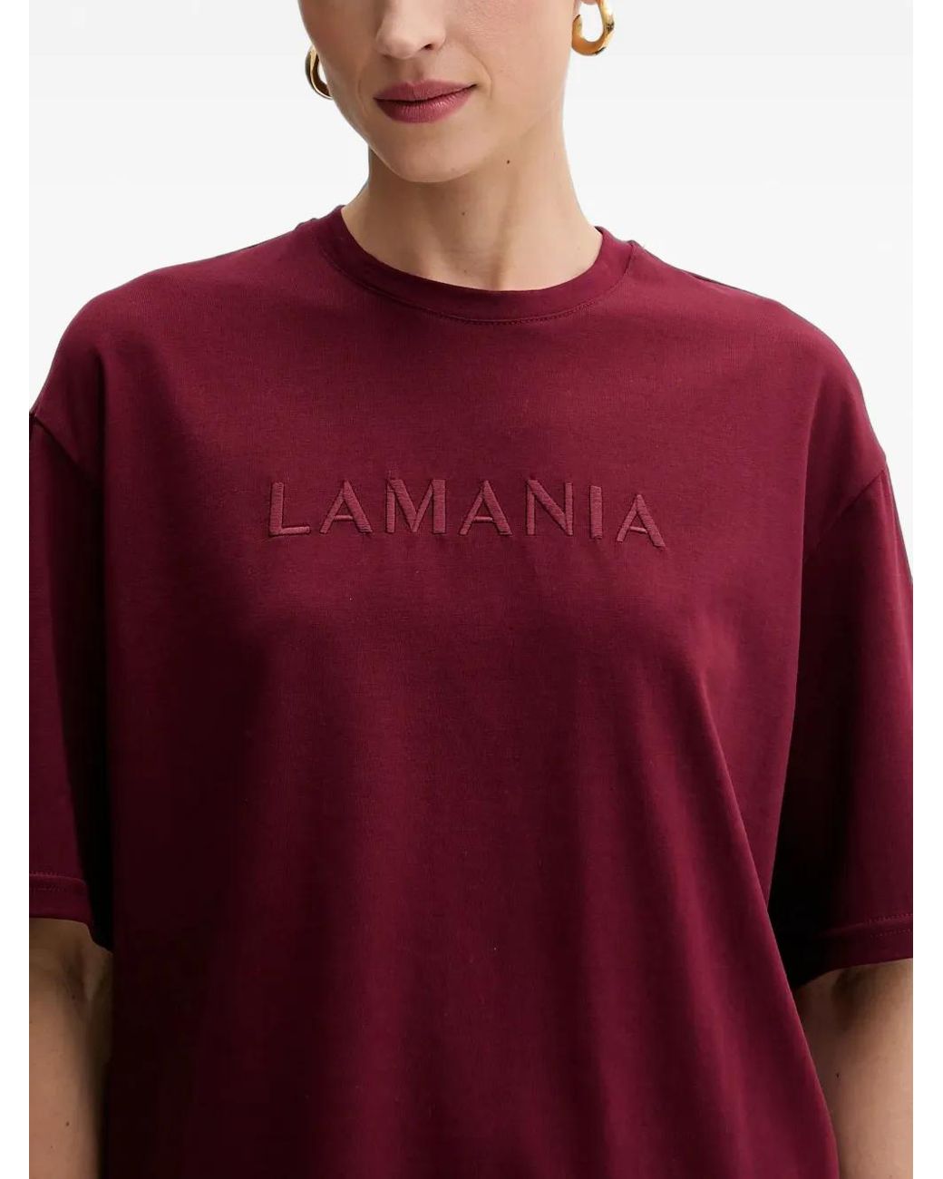 La Mania Melanie Embroidered-Logo T-Shirt