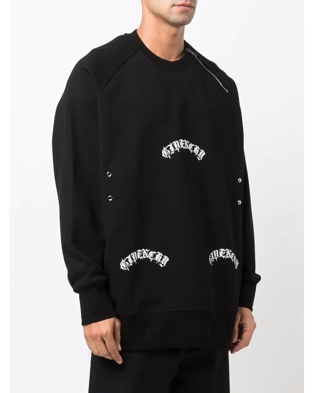 Givenchy Black Logo-Print Sweatshirt for men