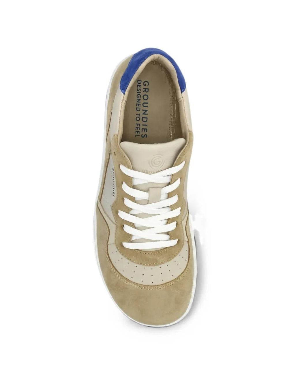 Groundies Natural Nova Perforated Panelled Sneakers