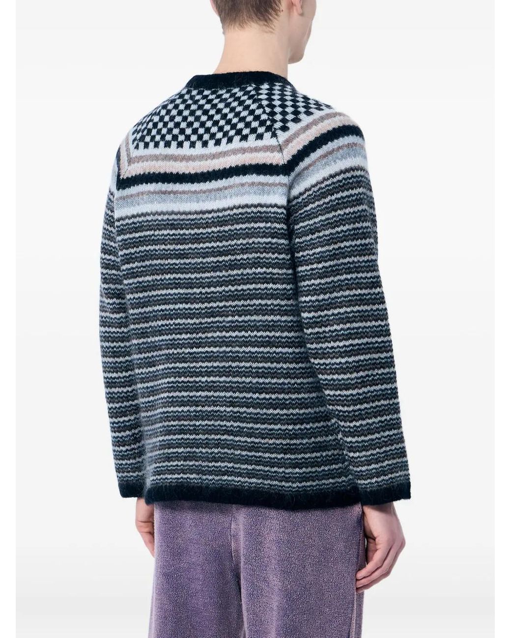 Nomarythm Textile Blue Crew-Neck Sweater for men