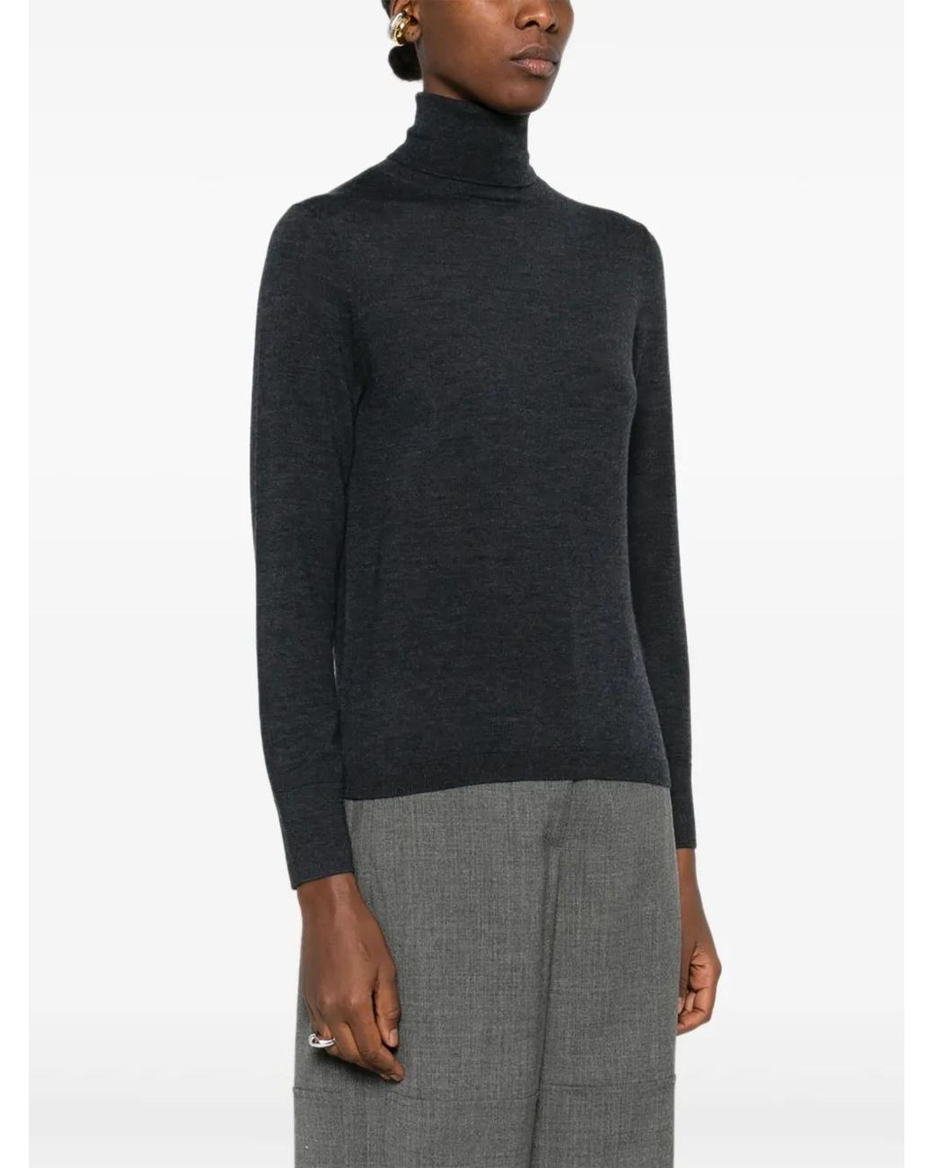 Allude Black Roll-Neck Top