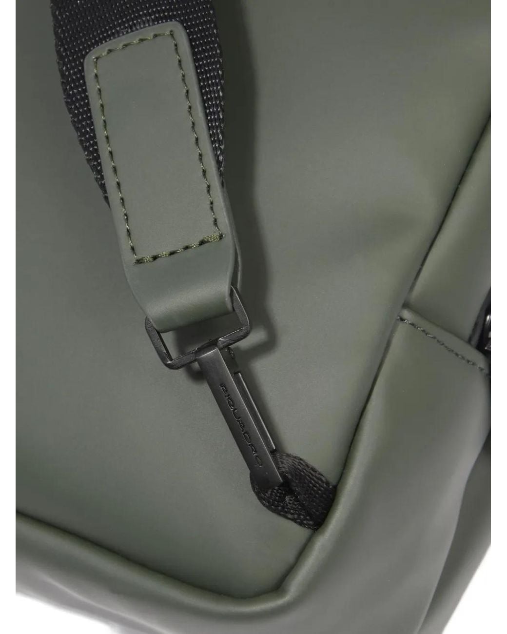 Piquadro Green Water-Resistant Rubberised Shoulder Bag for men