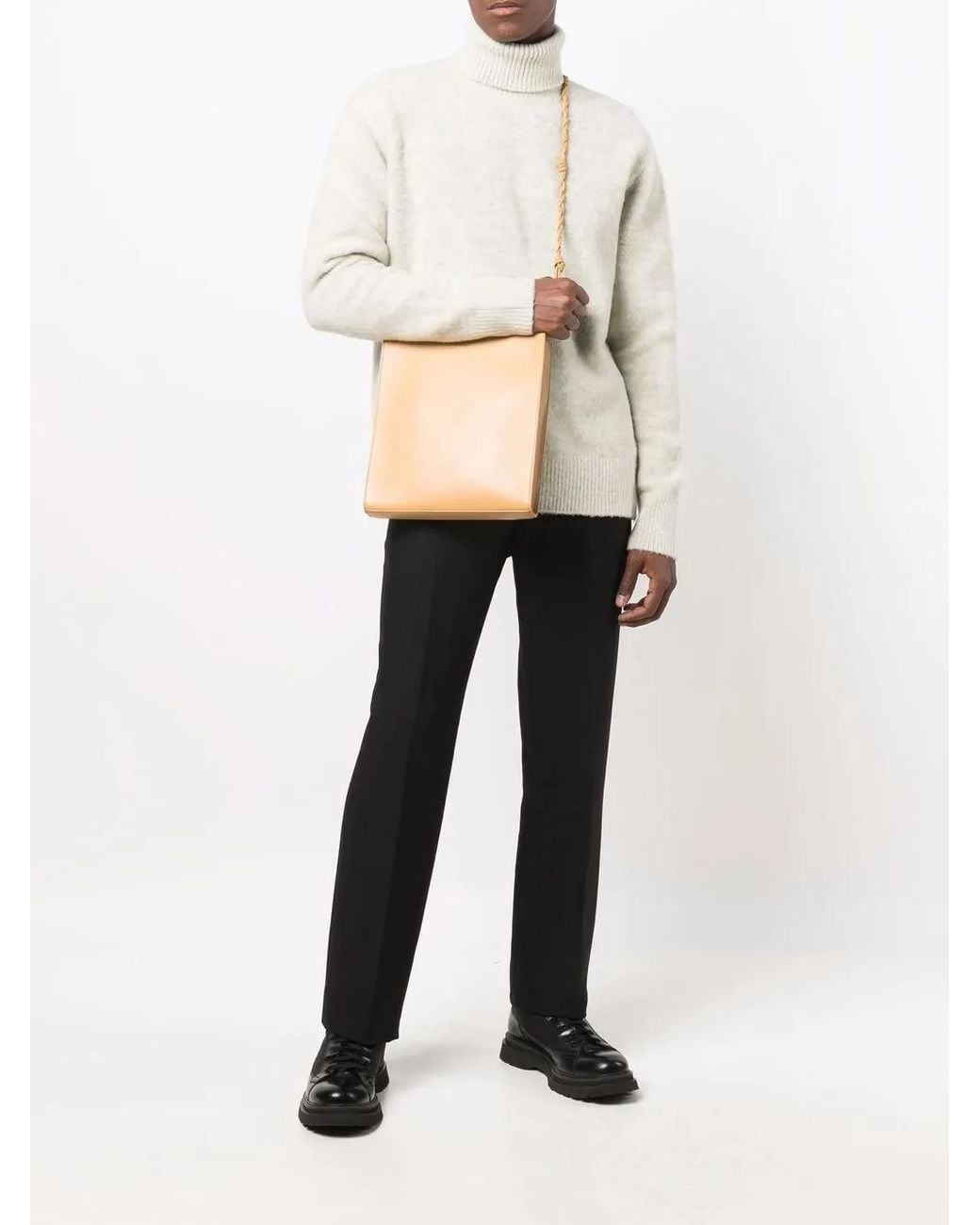 Jil Sander Multicolor Tangle Embossed-Logo Leather Bag for men