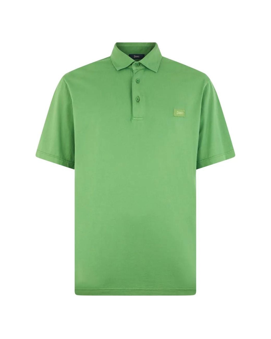 Herno Green Short-Sleeve Polo Shirt for men