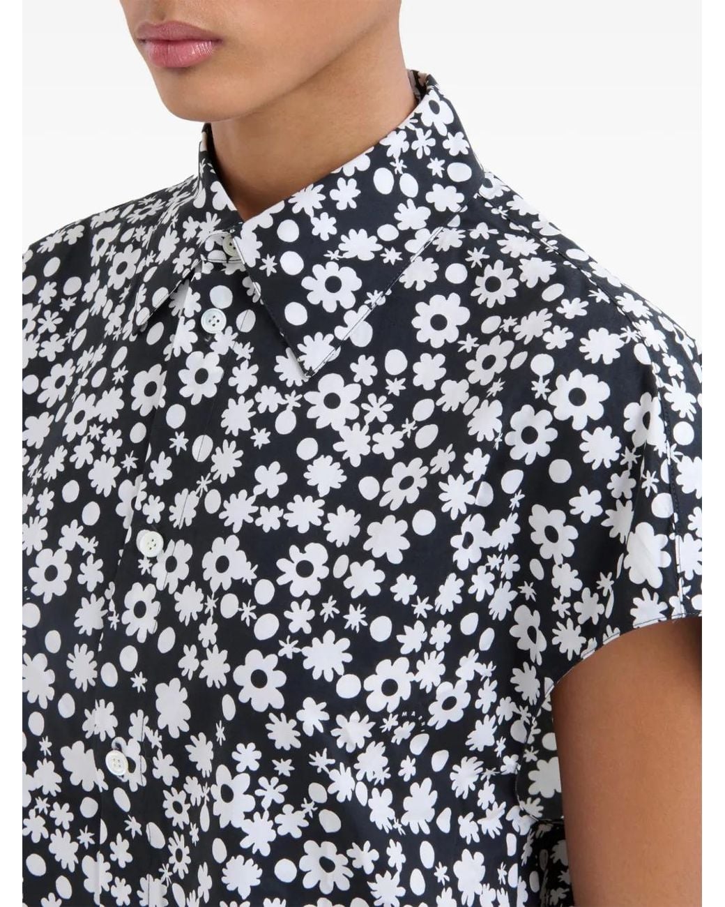 Marni Black Floral-Print Shirt
