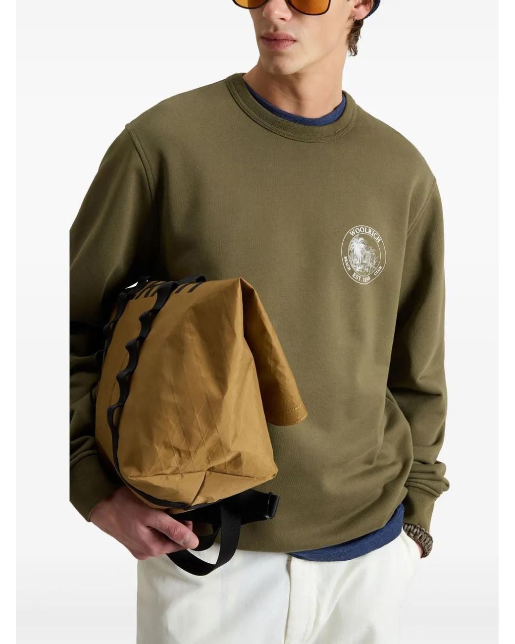 Woolrich Green Graphic-Print Sweatshirt for men