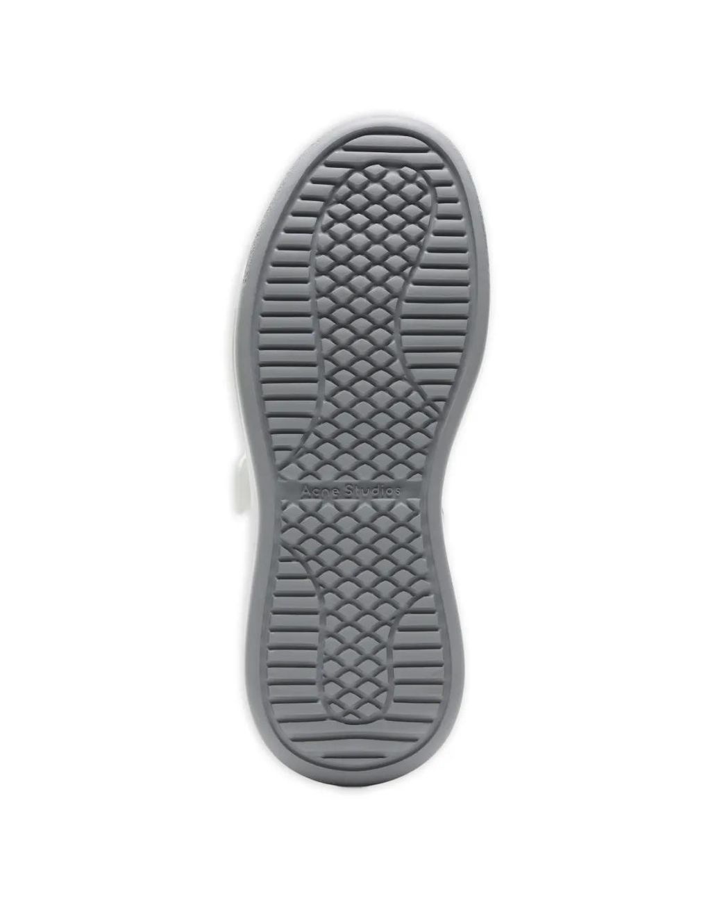 Acne White Leather Touch-Strap Sneakers