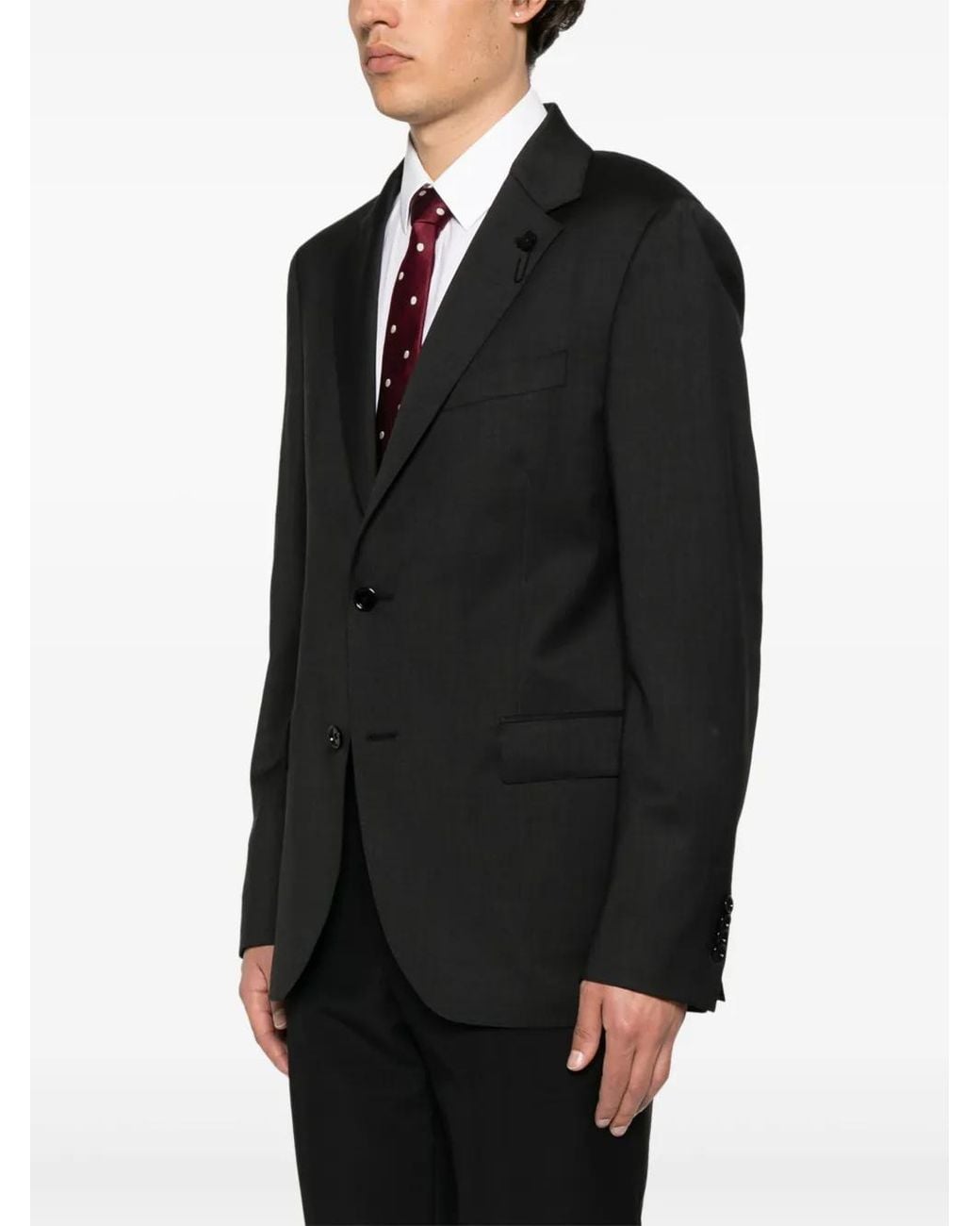 Lardini Black Single-Breasted Blazer for men