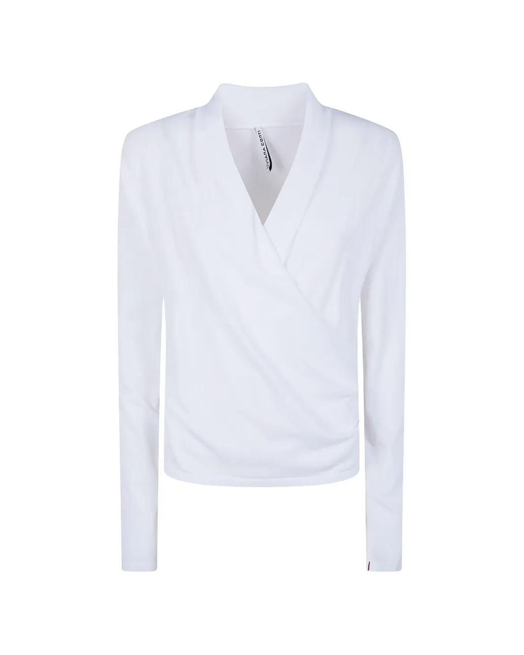 Liviana Conti White V-Neck Wrap Knitwear