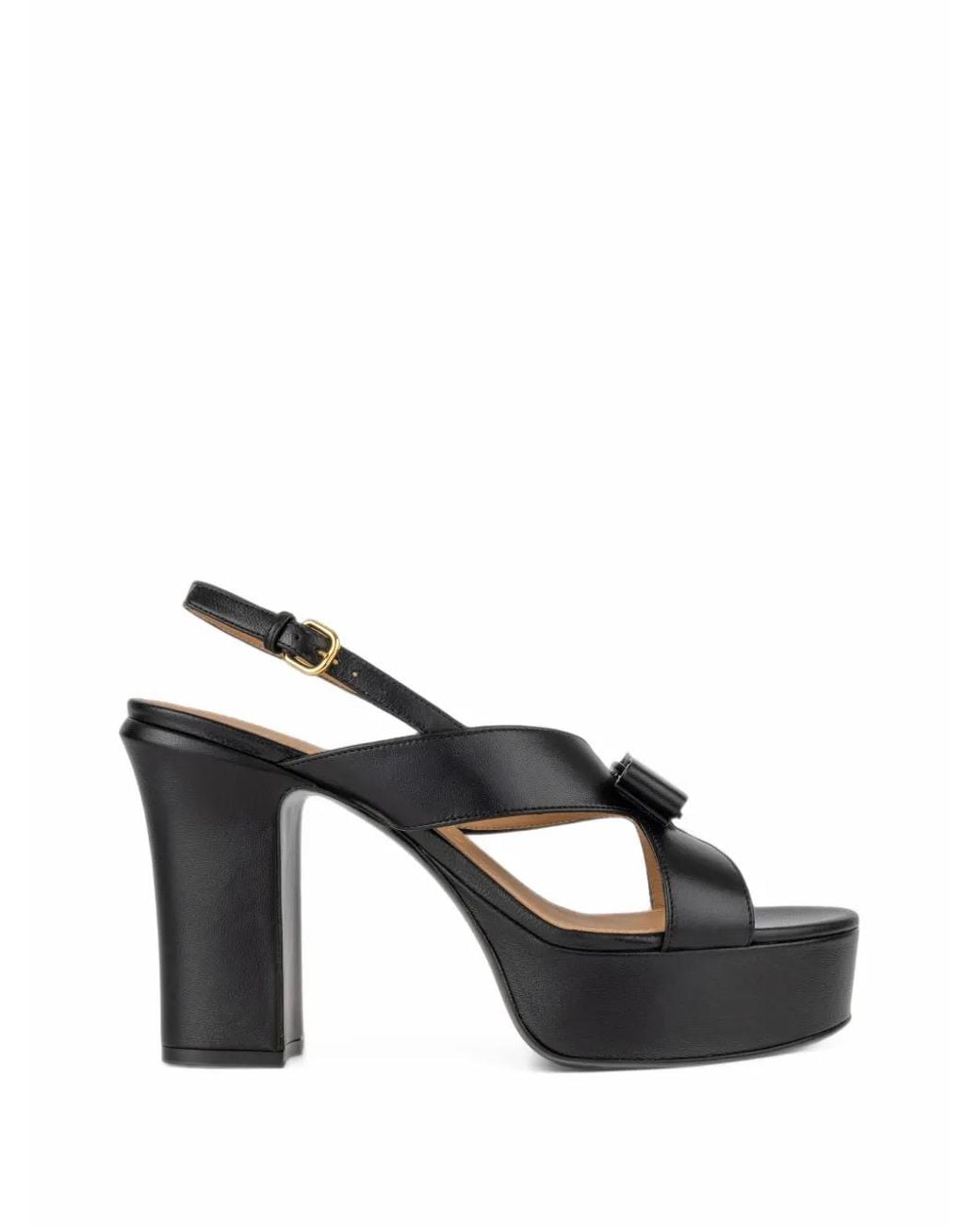 Ferragamo Black Vara Bow Platform Sandals
