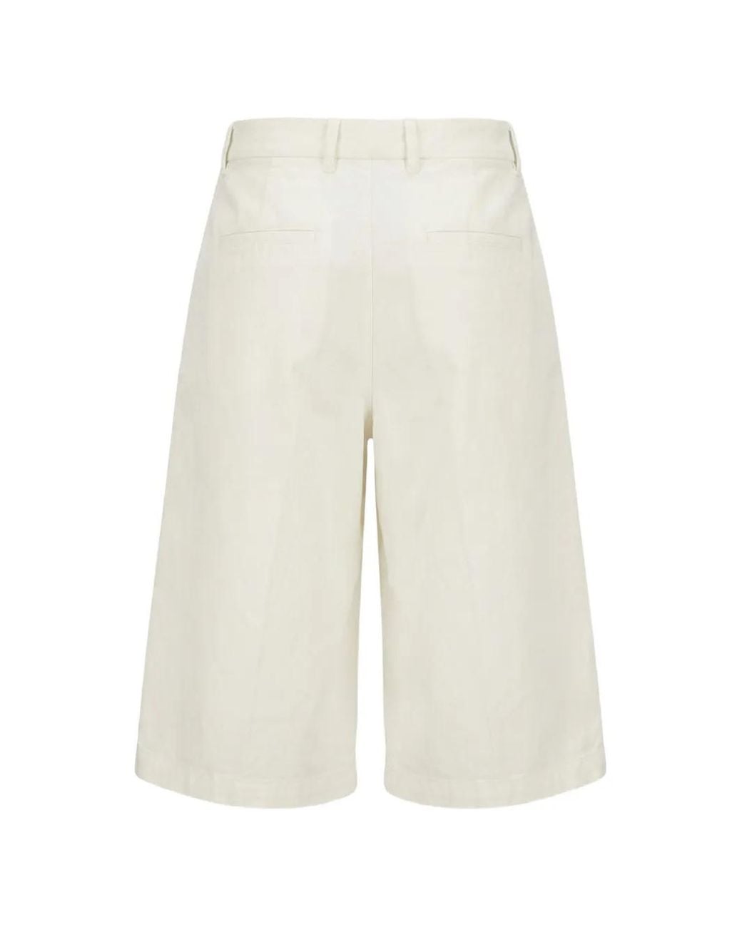 Berwich White Pleated Shorts