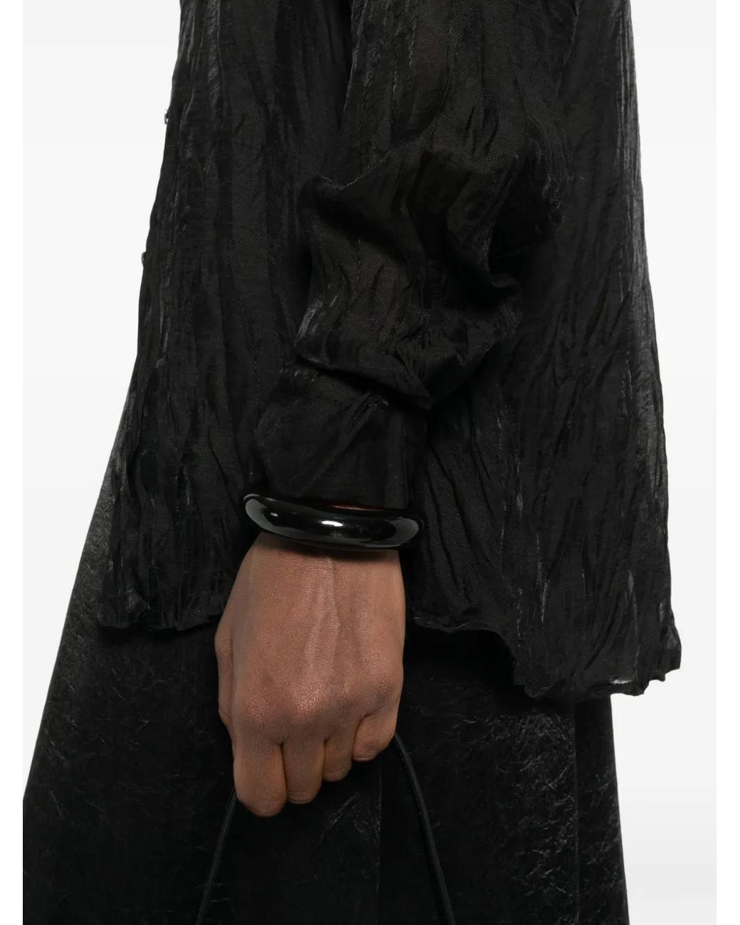 LA PISCINE Black Buttoned Long-Sleeve Shirt