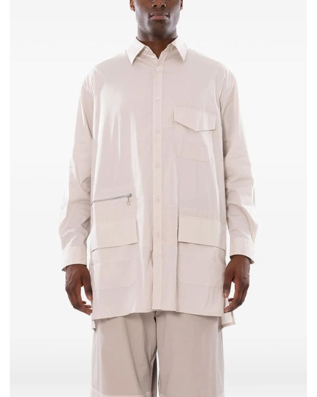 Y-3 Natural Long-Sleeve Shirt for men