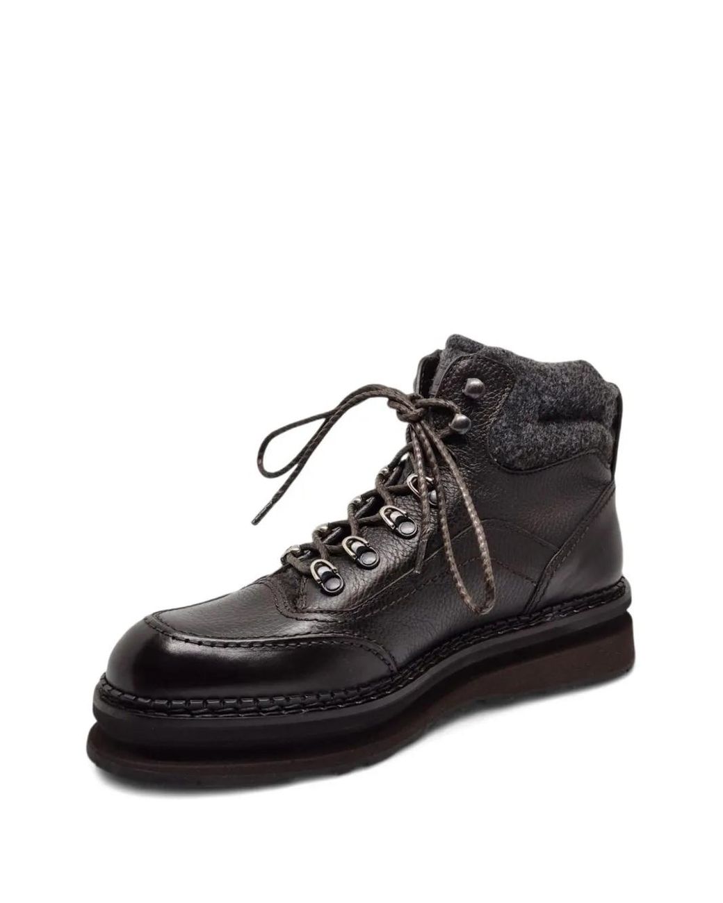 Neil Barrett Black Lace-Up Leather Platform Boots
