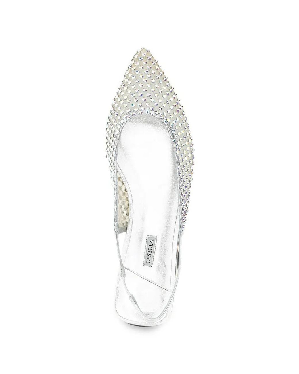 Le Silla White Gilda Crystal-Embellished Ballet Flats