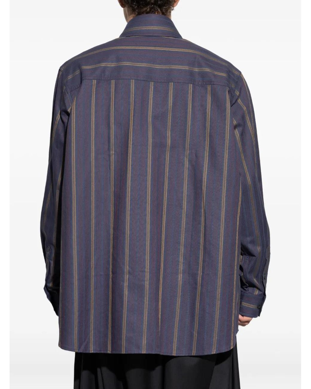 Vivienne Westwood Orb-embellishment Stripe-pattern Shirt in Blue
