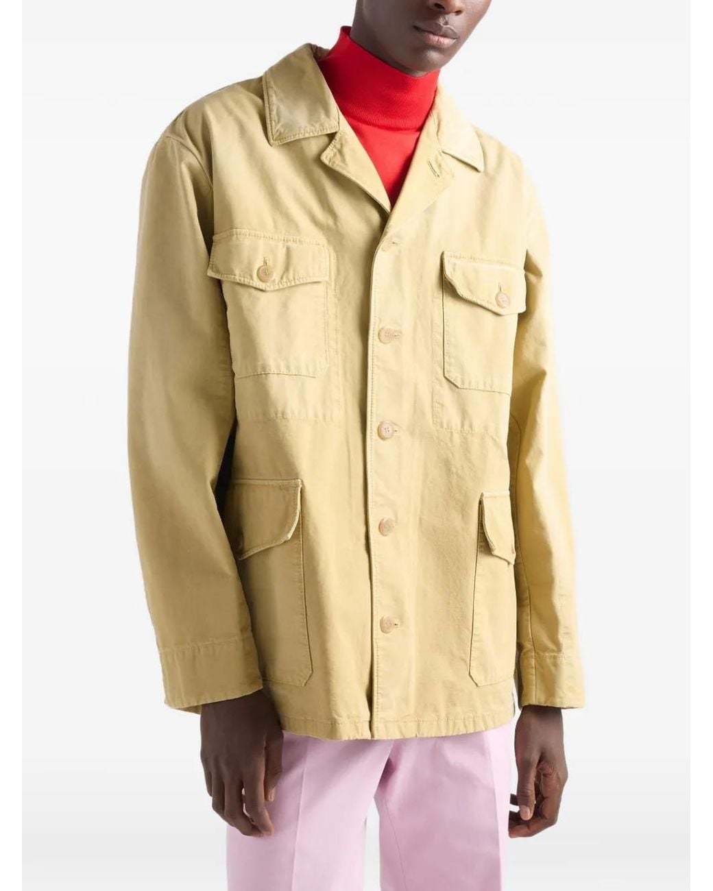 Prada Natural Cotton Blouson Jacket for men