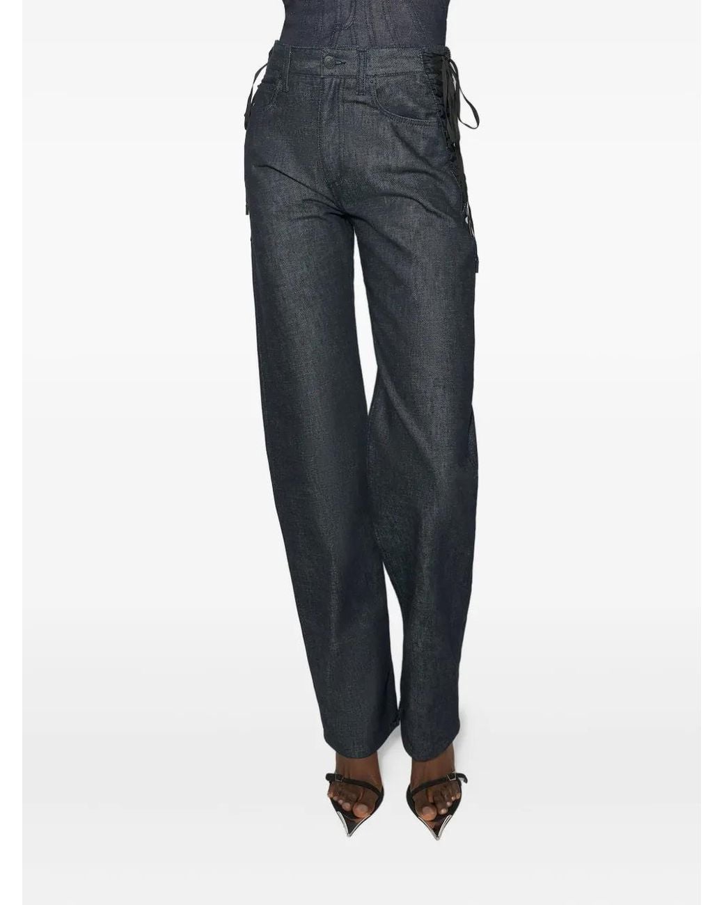 Mugler Straight Jeans in het Blue