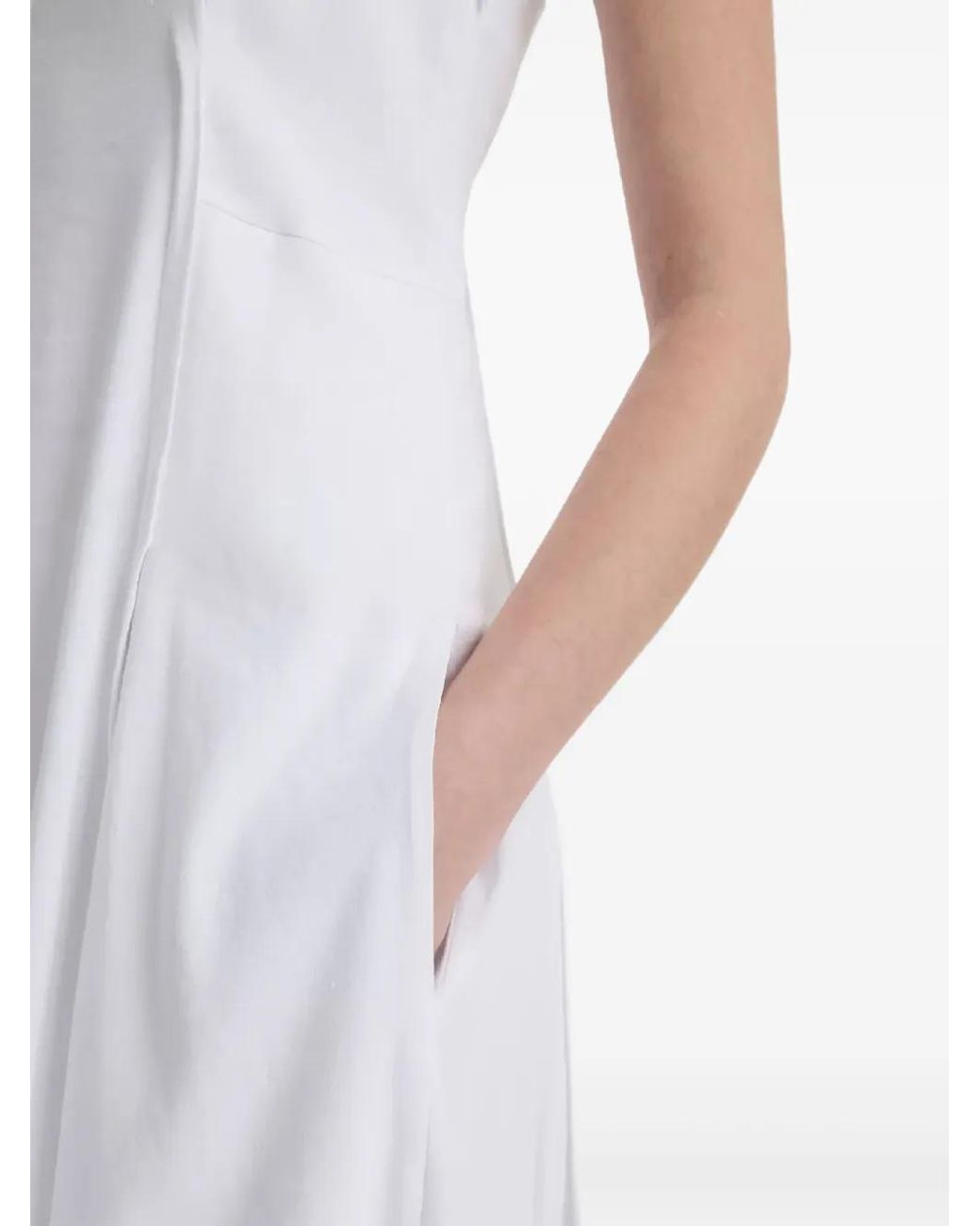 Vince White Square-Neck Midi Dress
