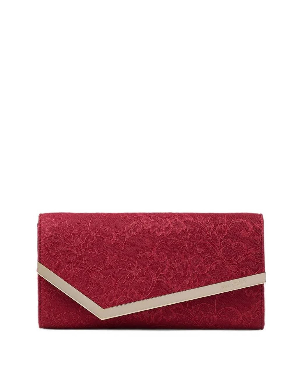 Jimmy Choo White Emmie Lace Clutch Bag