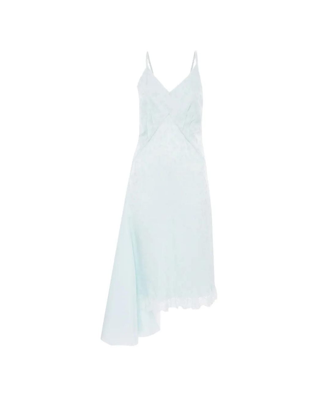 Victoria Beckham White Crushed Cami Asymmetric Midi Dress