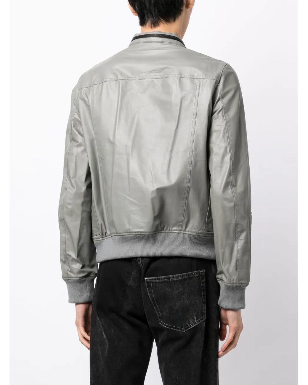 Undercover Gray Zip-Up Biker Jacket for men