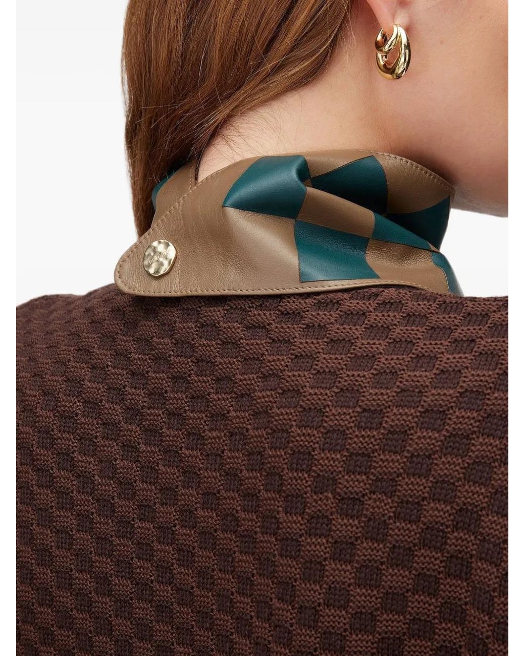 RETORI Blue Leather Bandana Scarf