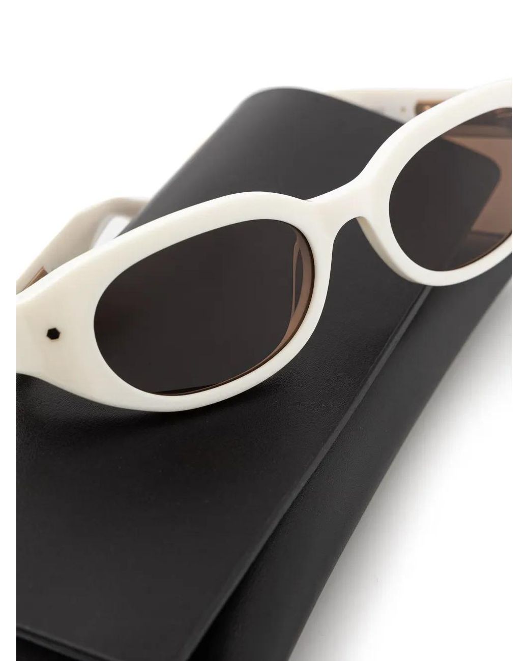 AllSaints White Lola Oval-Frame Sunglasses