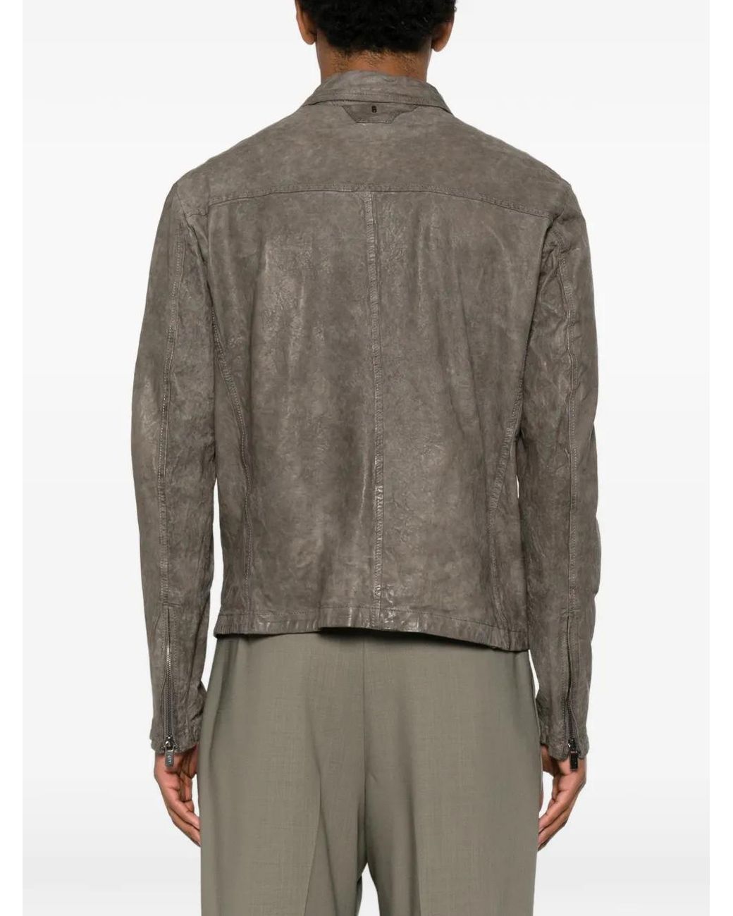 Salvatore Santoro Brown Veste En Cuir À Fermeture Zippée for men
