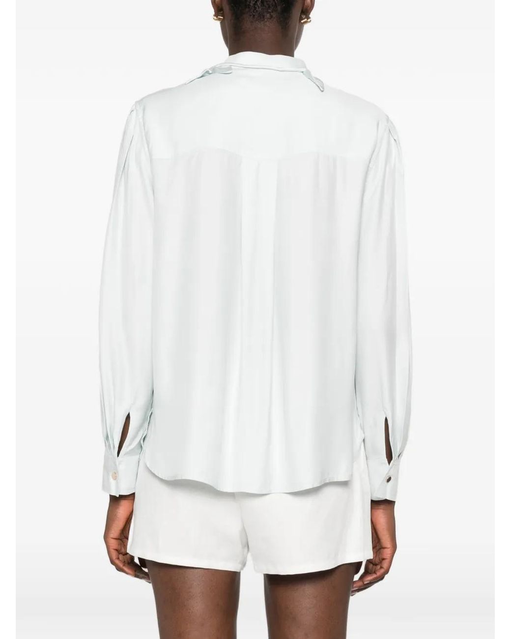Self-Portrait White Floral-Embellished Shirt