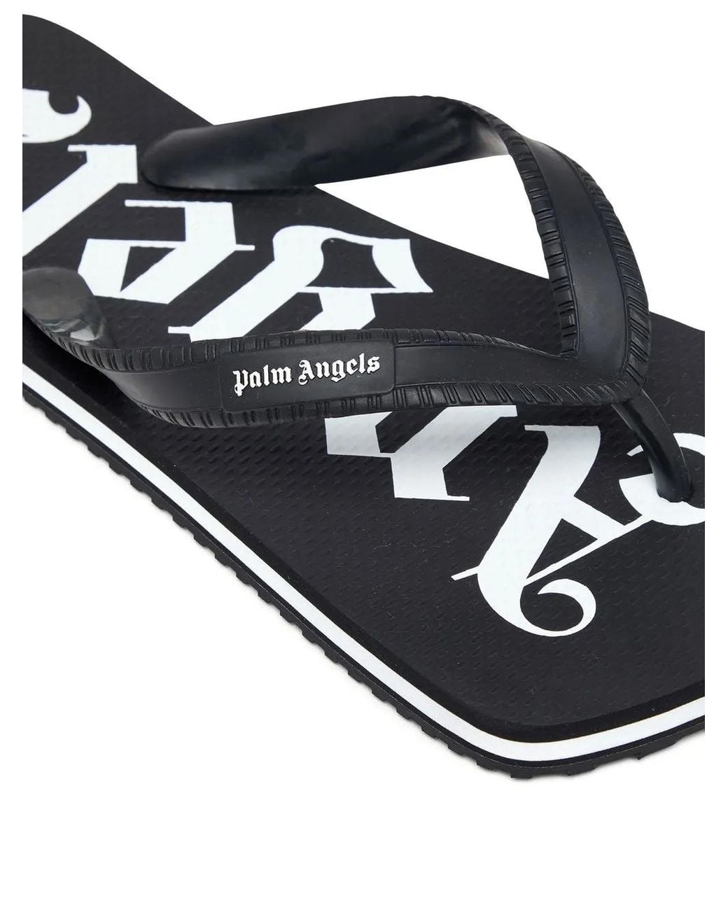 Palm Angels White Logo-Print Flip Flops for men