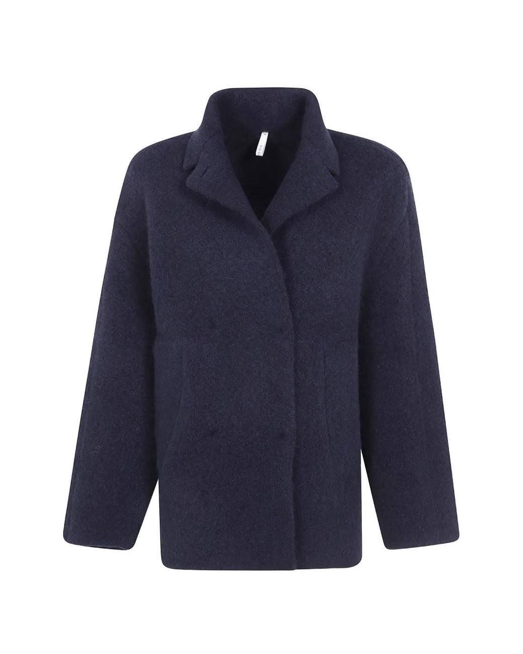 Boboutic Blue Double-Breasted Notched-Lapels Blazer