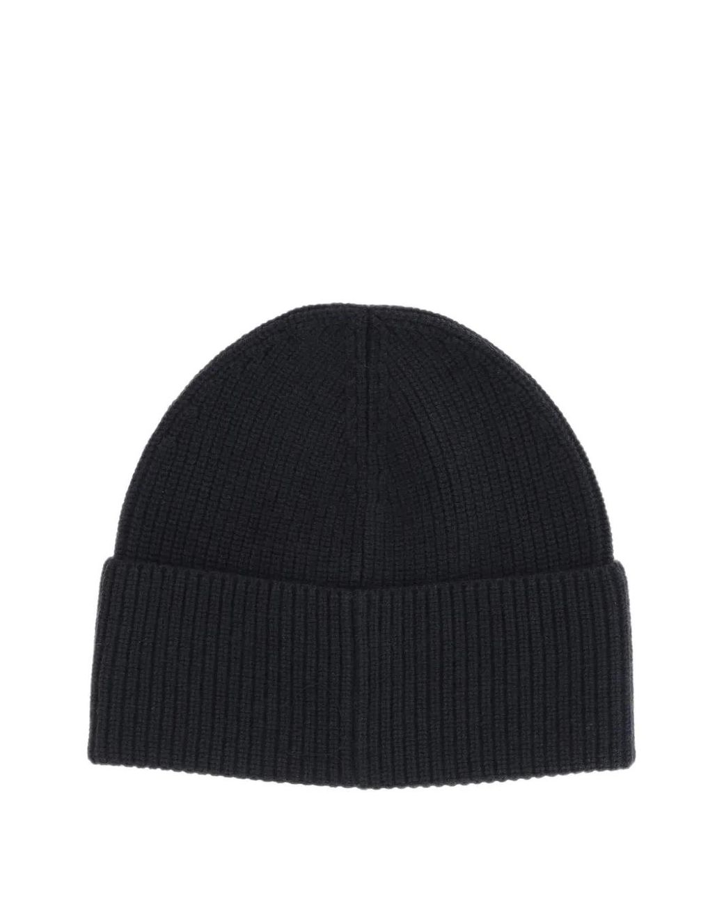 Autry Blue Ribbed-Knit Logo-Patch Beanie Hat