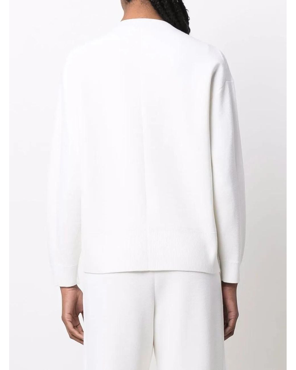 Bally White Front-Slit Detail Jumper