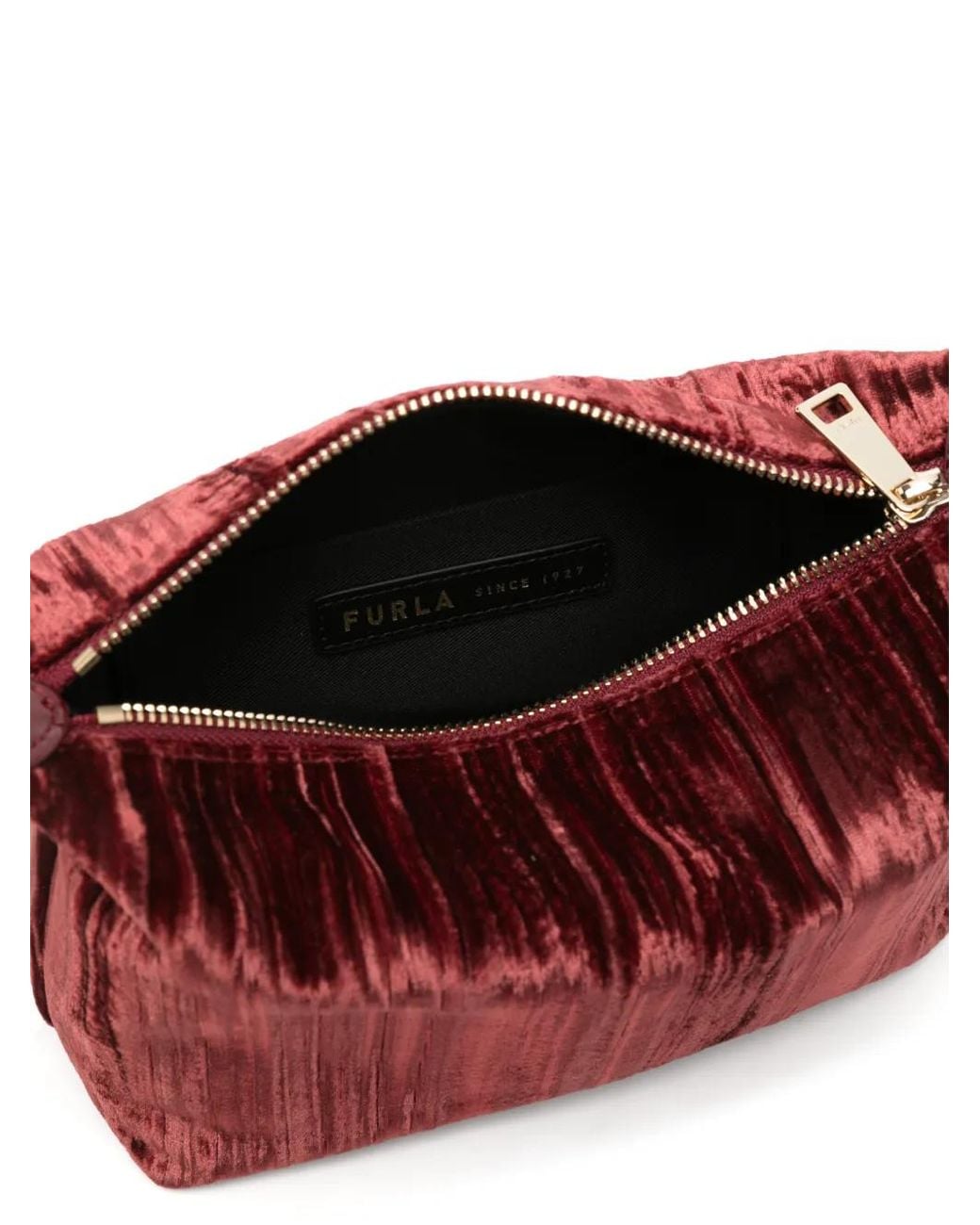 Furla Red Tonie Crinkled-Effect Tote Bag