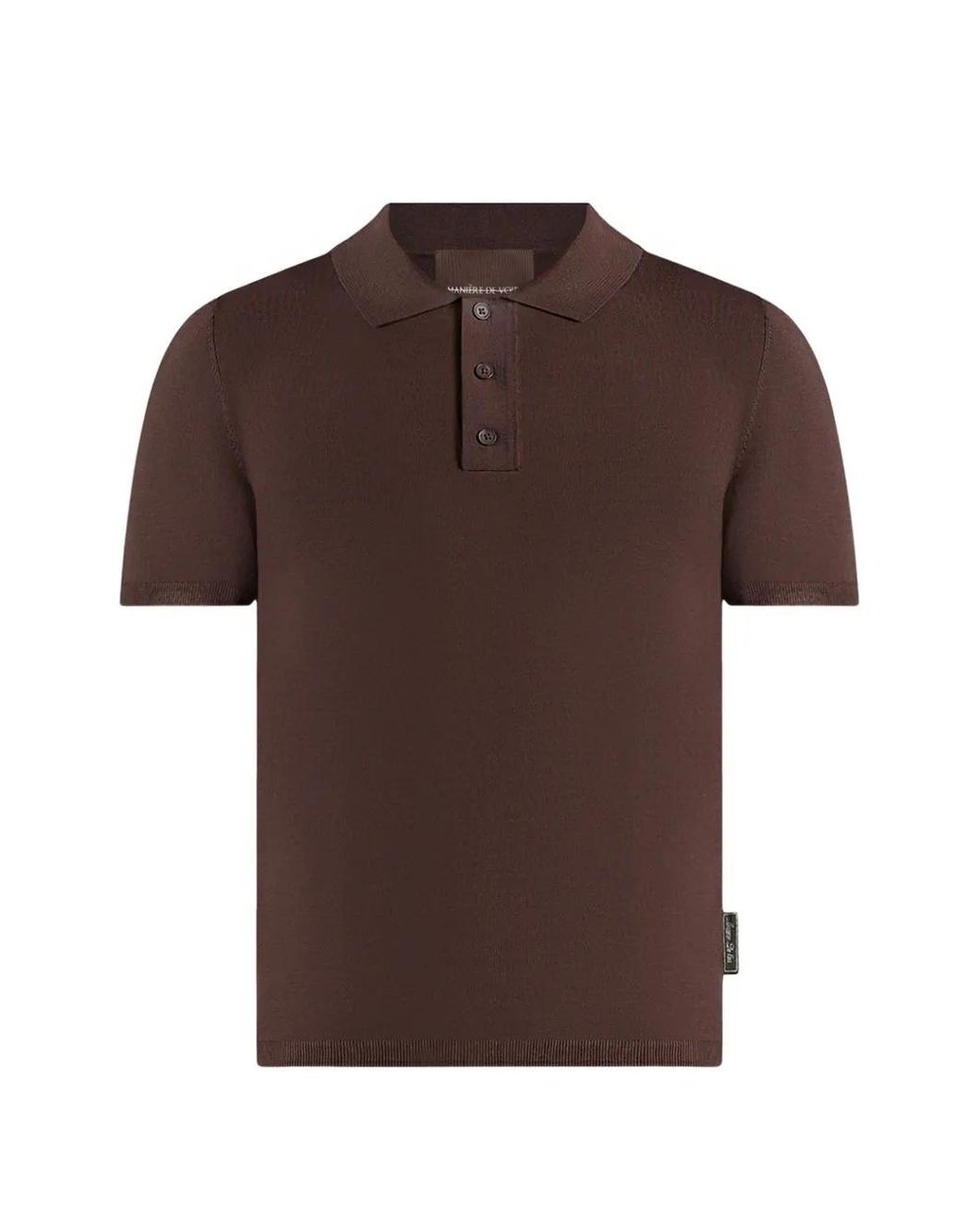 Manière De Voir Brown Bryn Luxe Knitted Polo Top for men