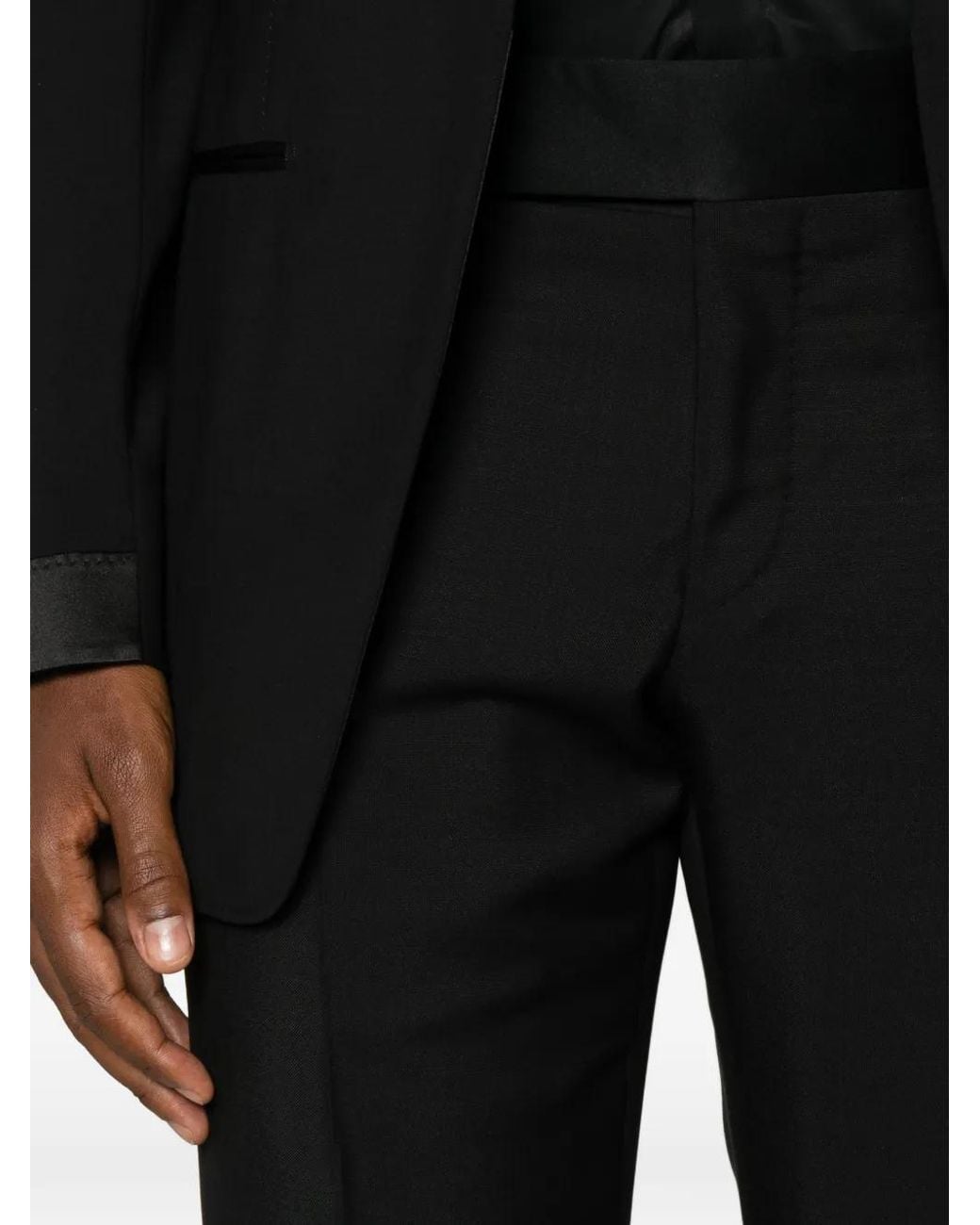 Emporio Armani Black Pantalon À Bandes Contrastantes for men
