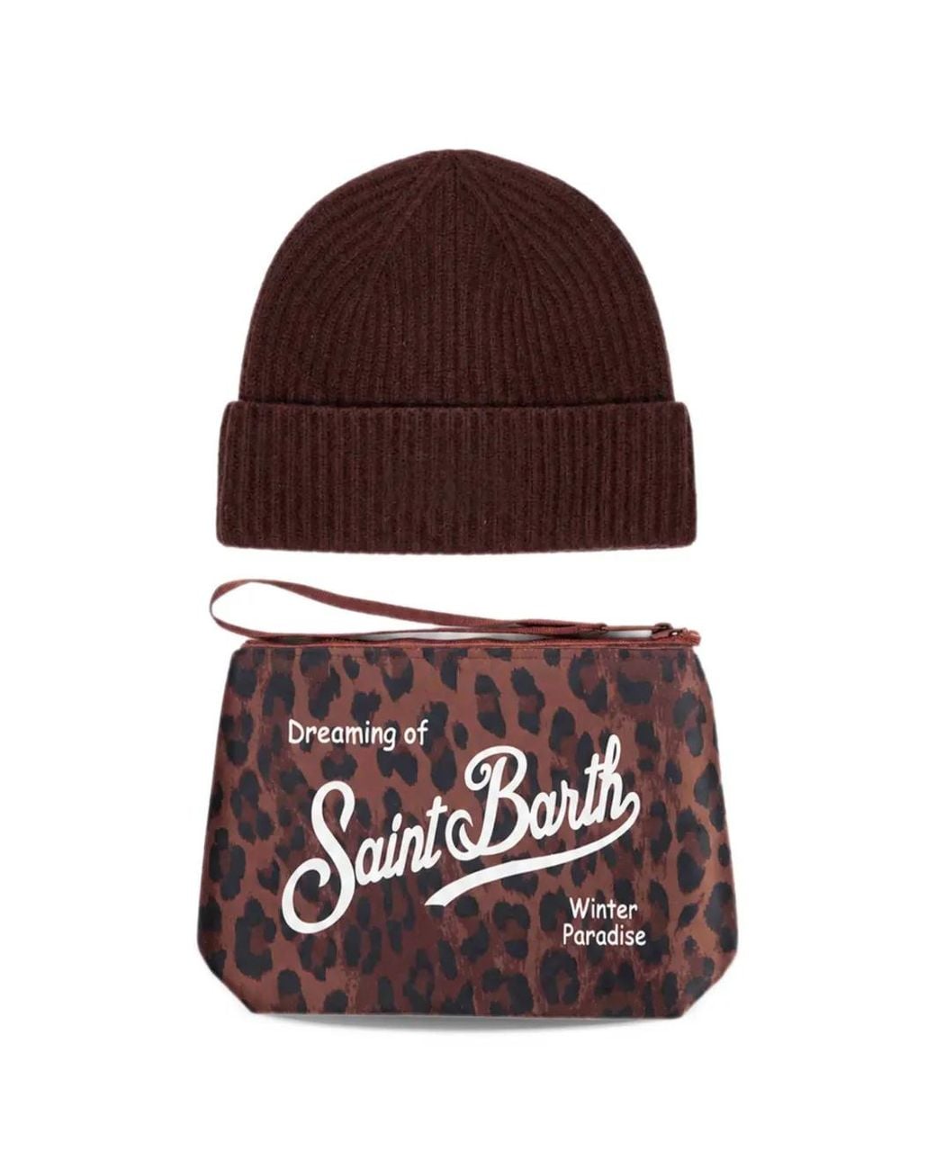 Mc2 Saint Barth Purple Teddy Pochette And Beanie Set